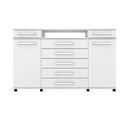 Cômoda 2 Portas 7 Gavetas Paris Espresso Móveis Branco