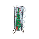 Jogo Xícaras Natal Mágico | Decoração Festiva e Café com Charme | Conjunto 4 Xicaras