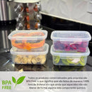Kit 10 Marmitas Fitness Pro | Potes 800ml com Travas de Vedação Total