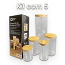 Kit Potes Herméticos Bambu Elegance