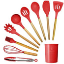 Kit Cozinha 12 Peças Silicone com Suporte